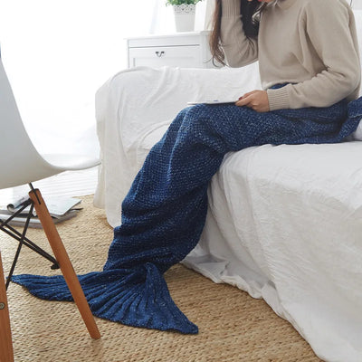 Hand Knitted Mermaid Tail Blanket