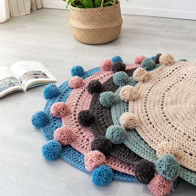 Children's Knit Mat With Poms